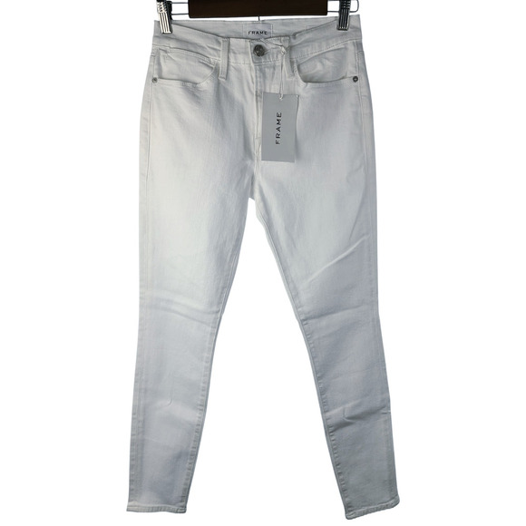 FRAME Le High Skinny High-Rise Skinny Jeans Size 27 NWT White - Picture 2 of 8